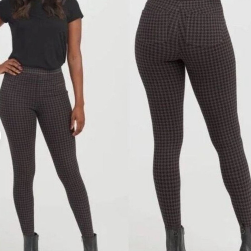 Spanx Gray Houndstooth Ankle Jeanish Leggings size XS